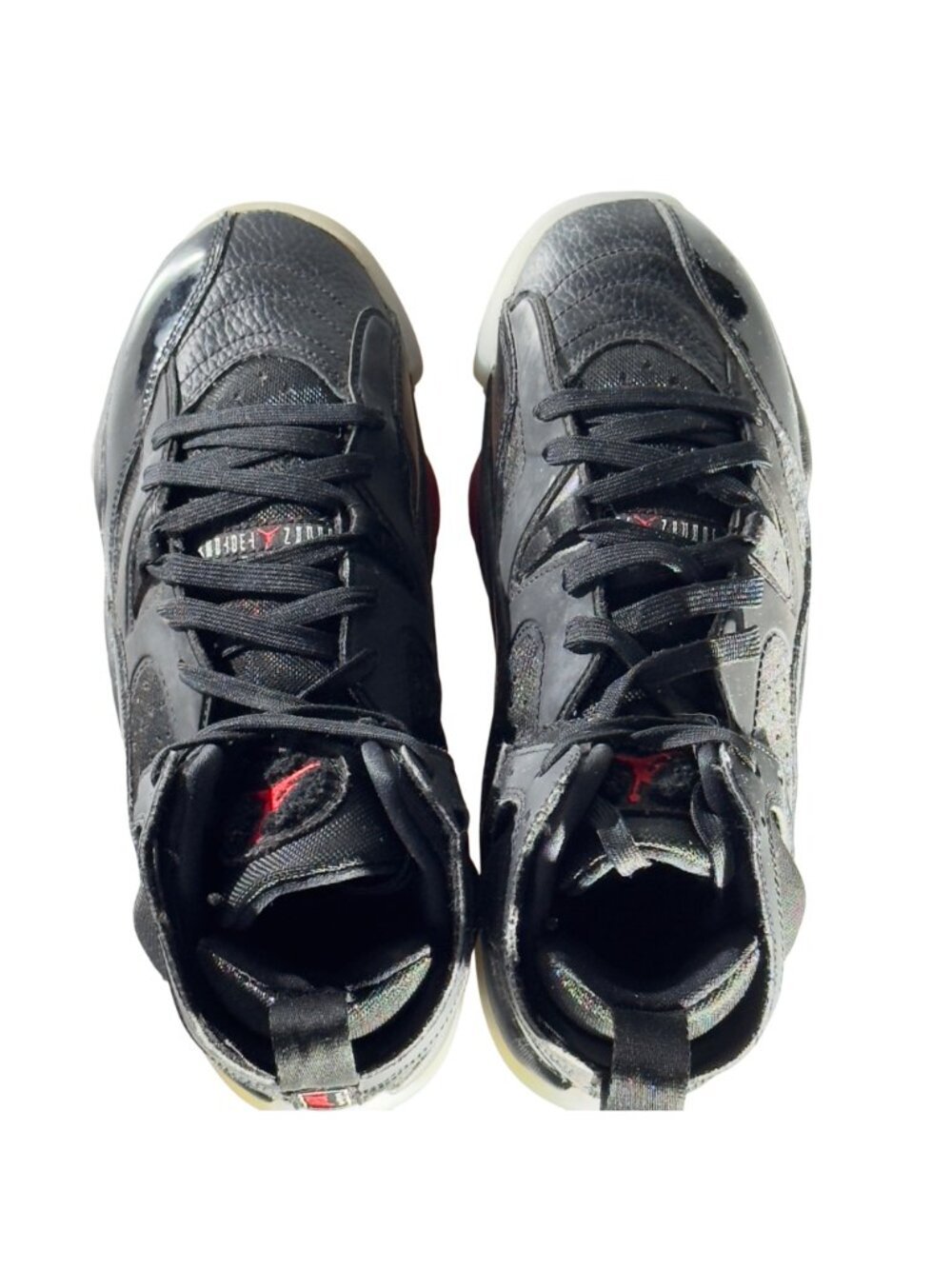 JORDAN Jumpman Two Trey Black Sneakers Retro Athletic Shoes Youth Size 6.5Y - Picture 3 of 10